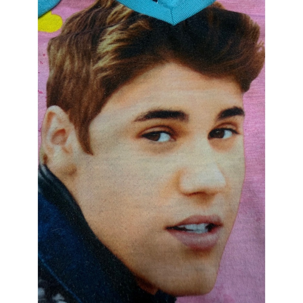 Justin Vintage Bieber Nightgown Kids Size 7/8 Pink Blue Good Future Mrs Bieber - Picture 3 of 8